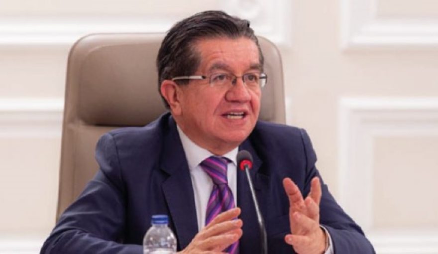 Colombia Health Minister Fernando Ruiz Explaining Health Benefits of Face Masks