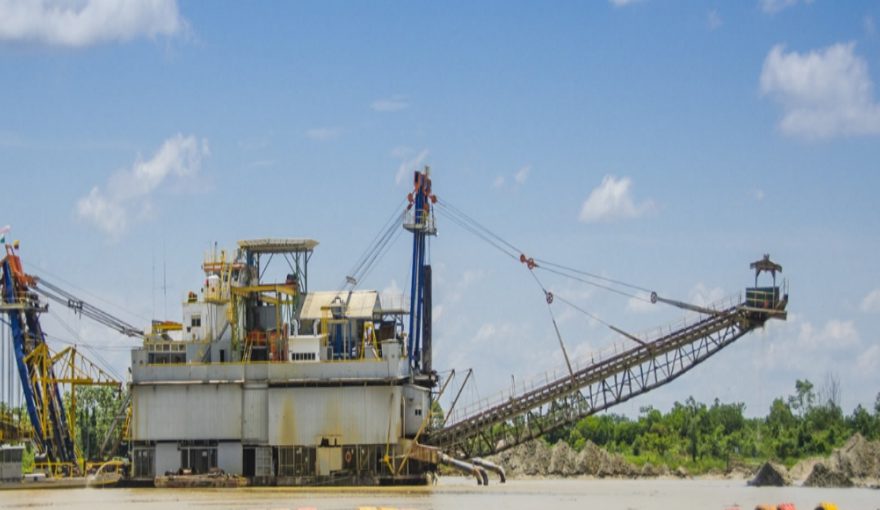 Mineros SA Alluvial Gold-Mining Barge in Antioquia